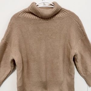 Soft Pink/Cream Turtleneck Sweater